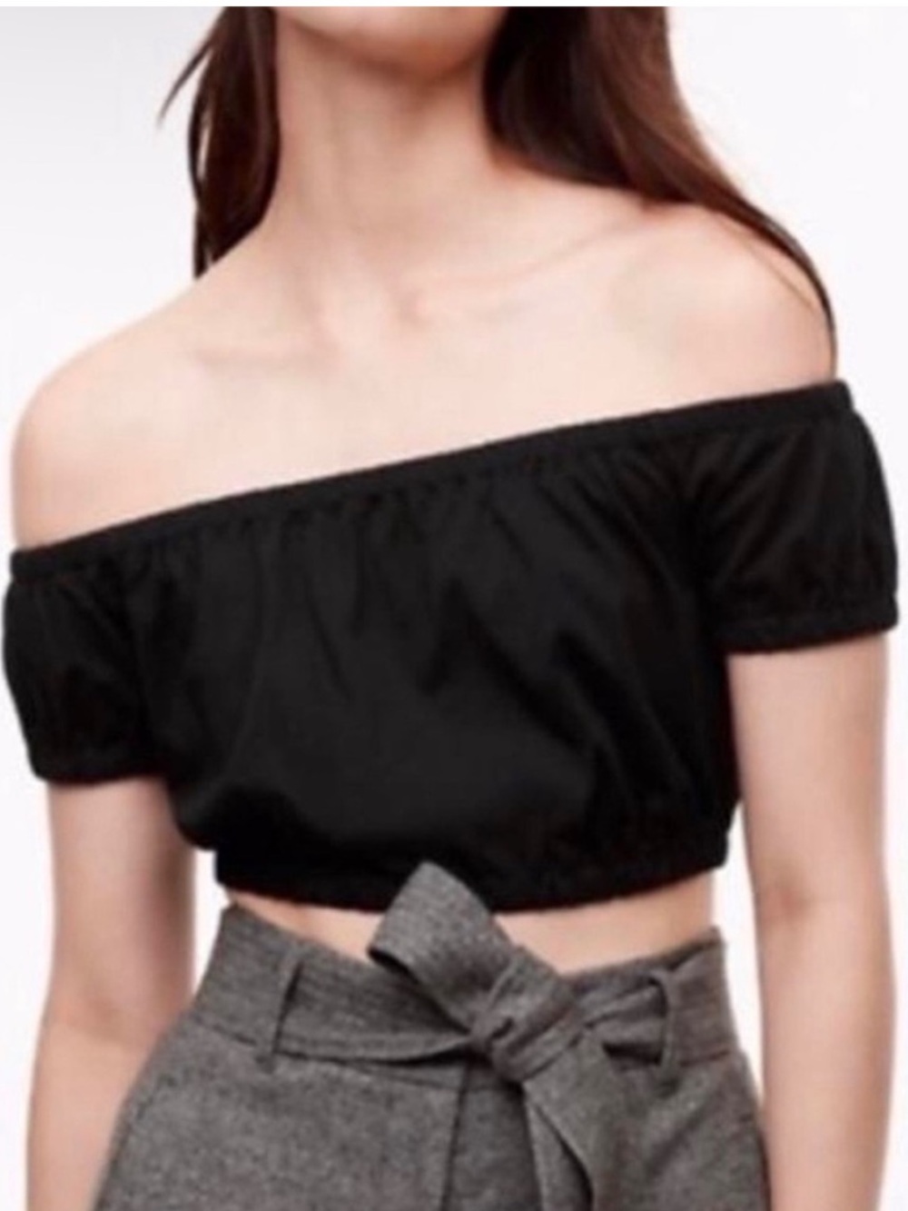 Aritzia Wilfred Adelisa Black Cropped Top